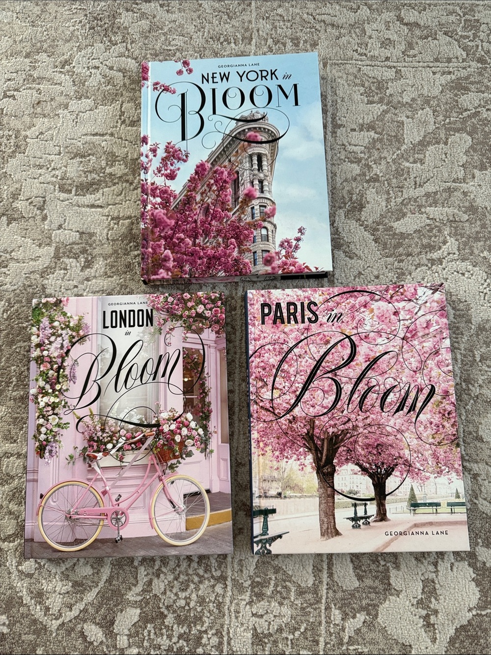 Georgianna Lane Bloom Series Hardcover Coffee Table Books - Pink Floral Covers
